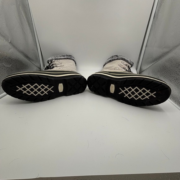 Khombu Gray Faux Fur Tall Winter Snow Boots‎ Men's Size 8- Lace Up Quilted Warm - Picture 8 of 9